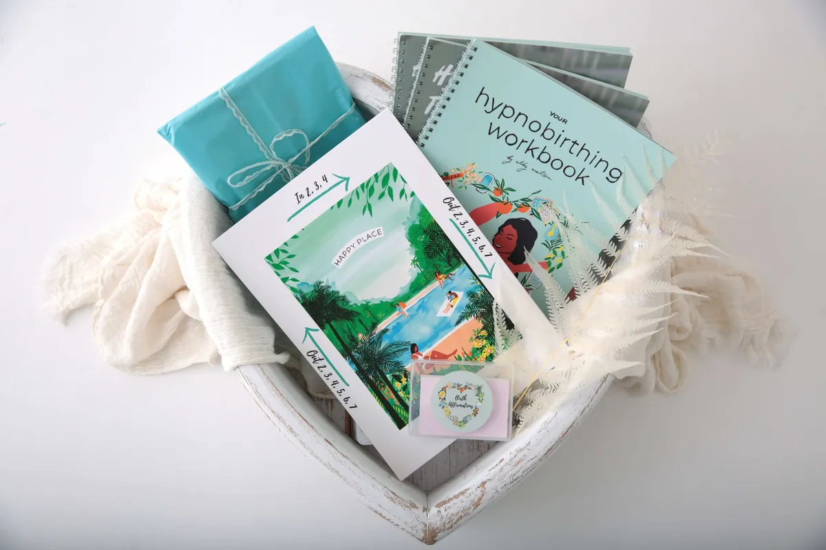 The Birth Shed workbook and birth affirmation cards